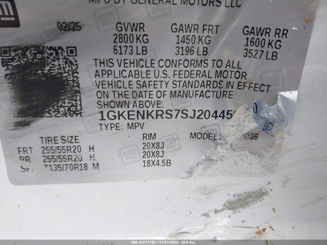 1GKENKRS7SJ204450 GMC Acadia Fwd Elevation