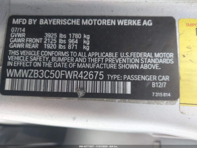 2015 MINI COUNTRYMAN WMWZB3C50FWR42675 Photo 8