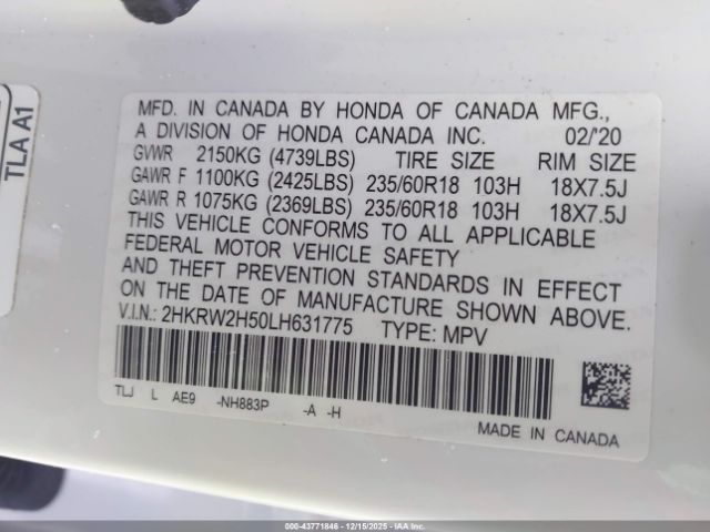 2020 HONDA CR-V 2HKRW2H50LH631775 Photo 8