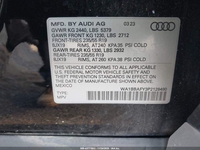 2023 AUDI Q5 WA1BBAFY3P2128490 Photo 8