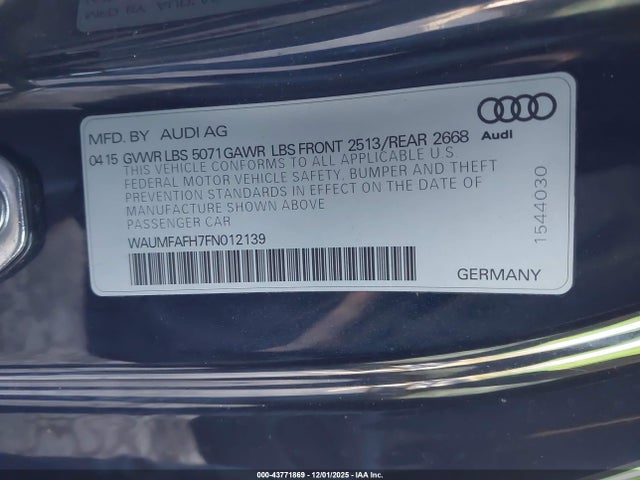 2015 AUDI A5 WAUMFAFH7FN012139 Photo 8