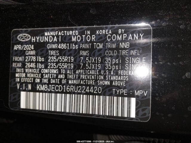 2024 HYUNDAI TUCSON HYBRID KM8JECD16RU224420 Photo 8