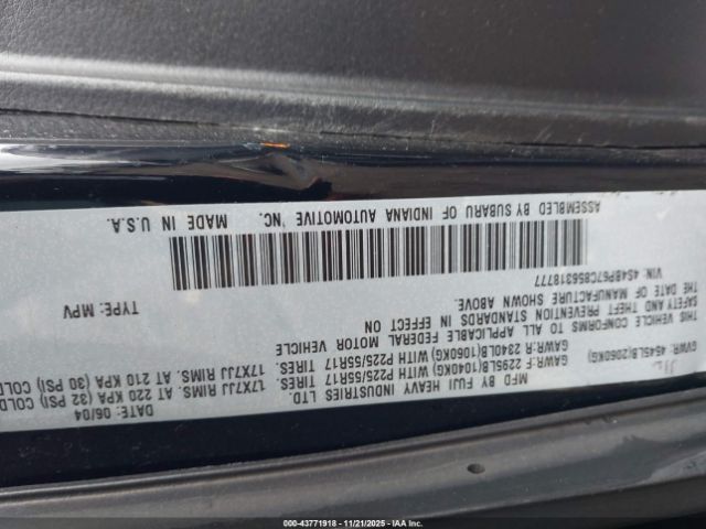 2005 SUBARU OUTBACK 4S4BP67C856318777 Photo 8