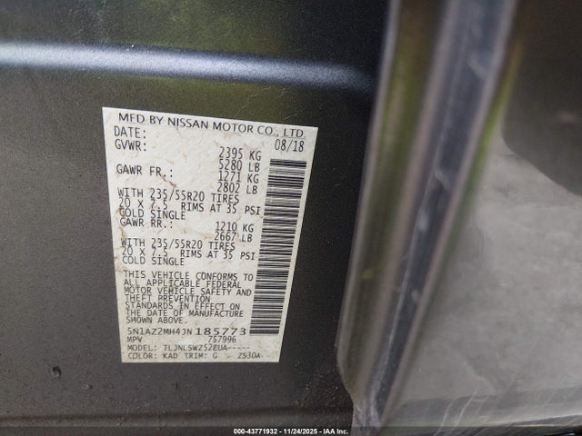 2018 NISSAN MURANO 5N1AZ2MH4JN185773 Photo 8