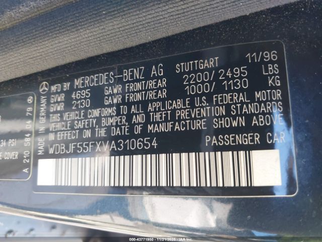 1997 MERCEDES-BENZ E 320 WDBJF55FXVA310654 Photo 8