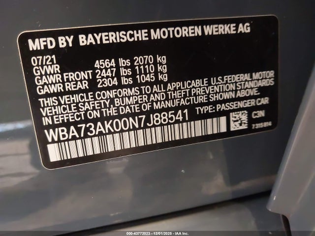 Aukcja sprzedaży 2022 Bmw 228 Gran Coupe I Xdrive, vin: WBA73AK00N7J88541, numer aukcji: 43772023