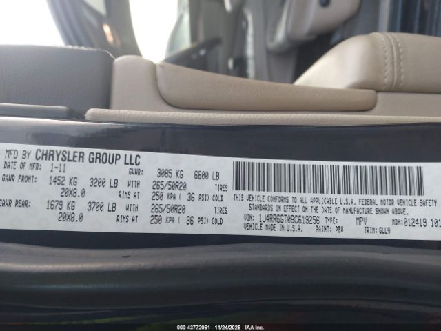 2011 JEEP GRAND CHEROKEE 1J4RR6GT0BC619256 Photo 8