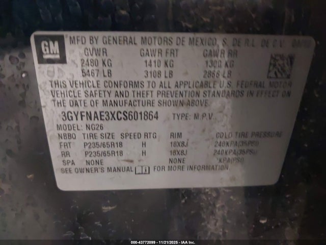 2012 CADILLAC SRX 3GYFNAE3XCS601864 Photo 8