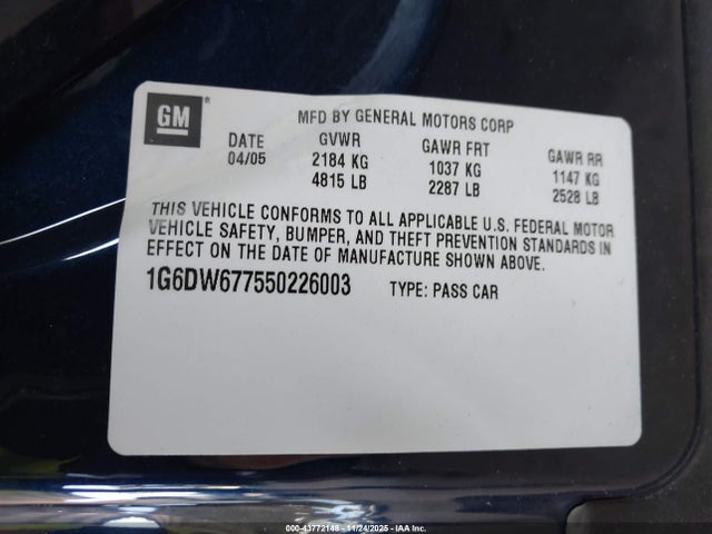 2005 CADILLAC STS 1G6DW677550226003 Photo 8