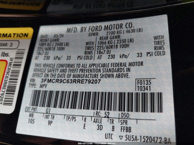 2024 FORD BRONCO SPORT 3FMCR9C63RRE79207 Photo 8