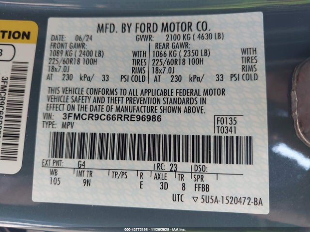 2024 FORD BRONCO SPORT 3FMCR9C66RRE96986 Photo 8