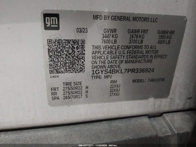 2023 CADILLAC ESCALADE 1GYS4BKL7PR336924 Photo 8