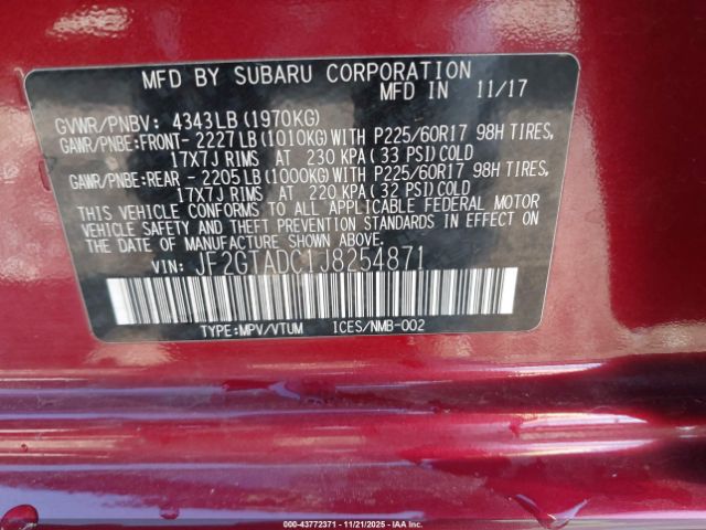 2018 SUBARU CROSSTREK JF2GTADC1J8254871 Photo 8