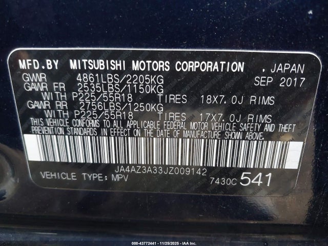 2018 MITSUBISHI OUTLANDER JA4AZ3A33JZ009142 Photo 8