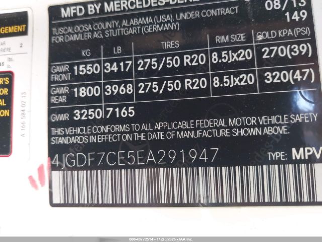 2014 MERCEDES-BENZ GL 450 4JGDF7CE5EA291947 Photo 8