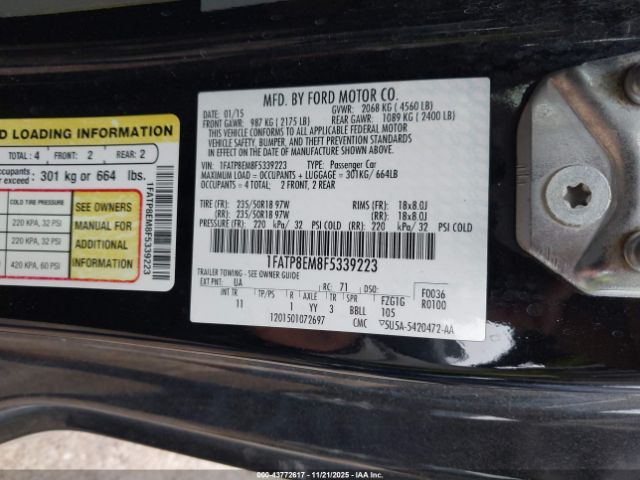 2015 FORD MUSTANG 1FATP8EM8F5339223 Photo 8