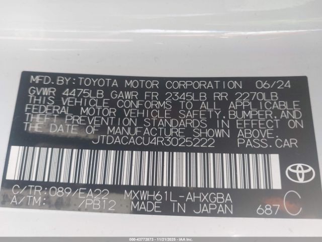 2024 TOYOTA PRIUS PRIME JTDACACU4R3025222 Photo 8