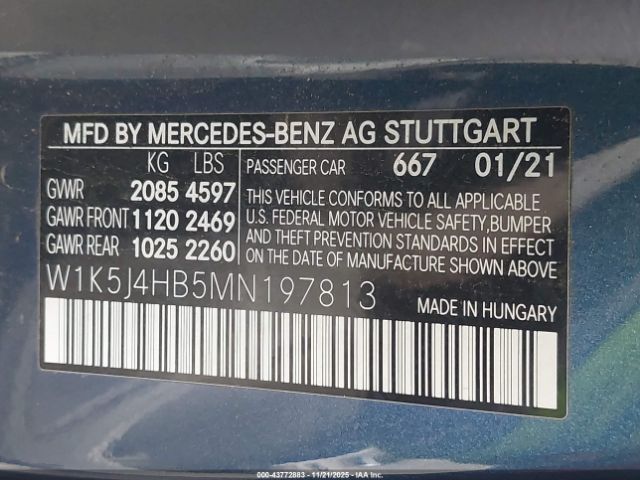 2021 MERCEDES-BENZ CLA 250 W1K5J4HB5MN197813 Photo 8