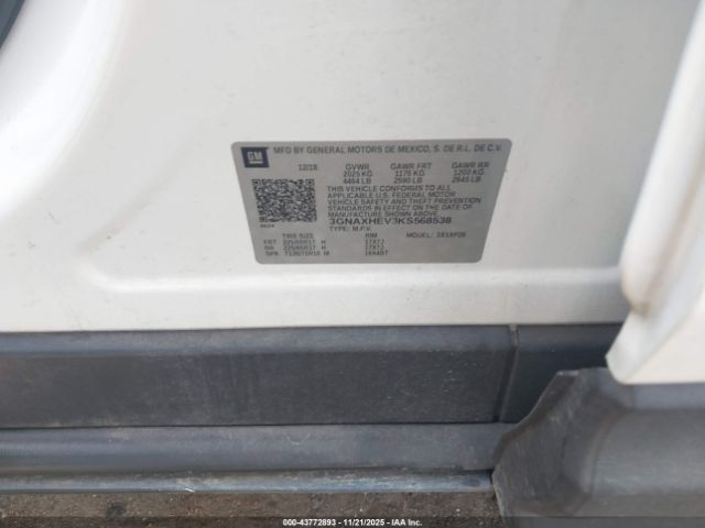 2019 CHEVROLET EQUINOX 3GNAXHEV3KS568538 Photo 8