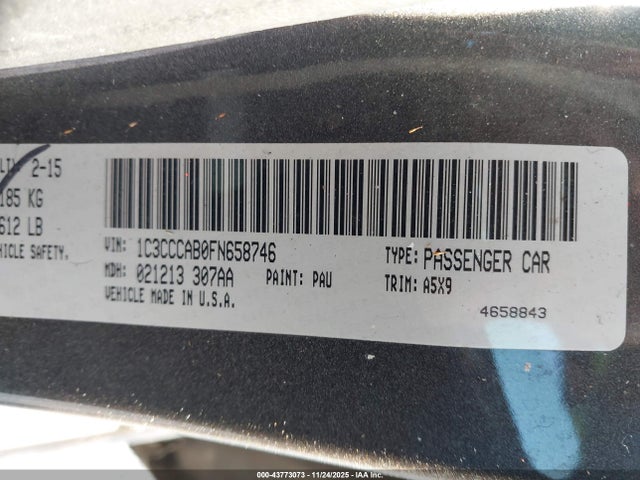 Продажа на аукционе авто 2015 Chrysler 200 Limited, vin: 1C3CCCAB0FN658746, номер лота: 43773073
