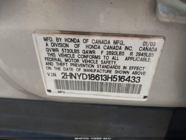 2003 ACURA MDX 2HNYD18613H516433 Photo 8