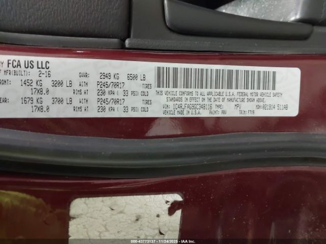 2016 JEEP GRAND CHEROKEE 1C4RJFAG9GC348116 Photo 8