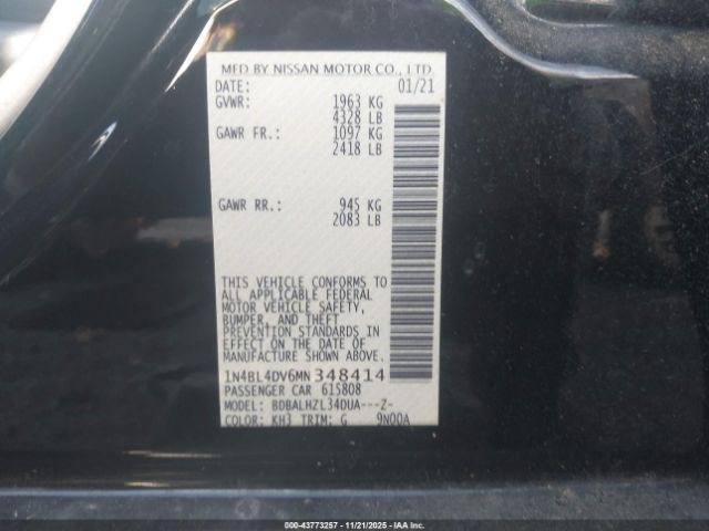 2021 NISSAN ALTIMA 1N4BL4DV6MN348414 Photo 8
