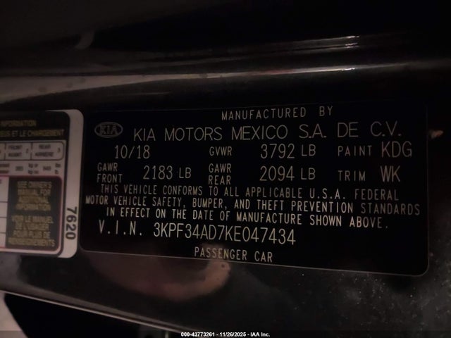 KIA FORTE S 2019 3KPF34AD7KE047434 Image 9