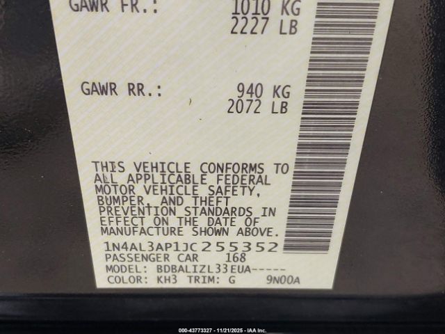 2018 NISSAN ALTIMA 1N4AL3AP1JC255352 Photo 8