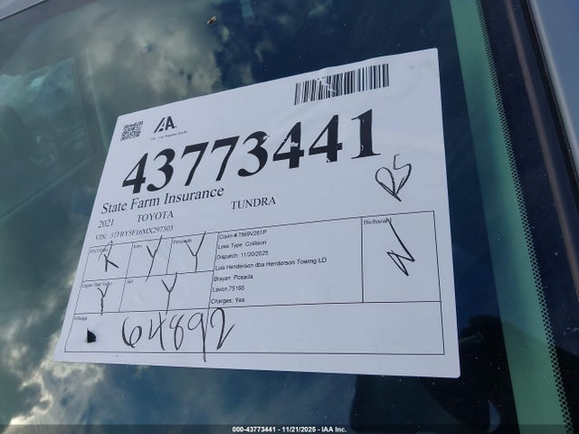 Toyota Tundra Sr5 2021 5TFRY5F16MX297303 Image 18