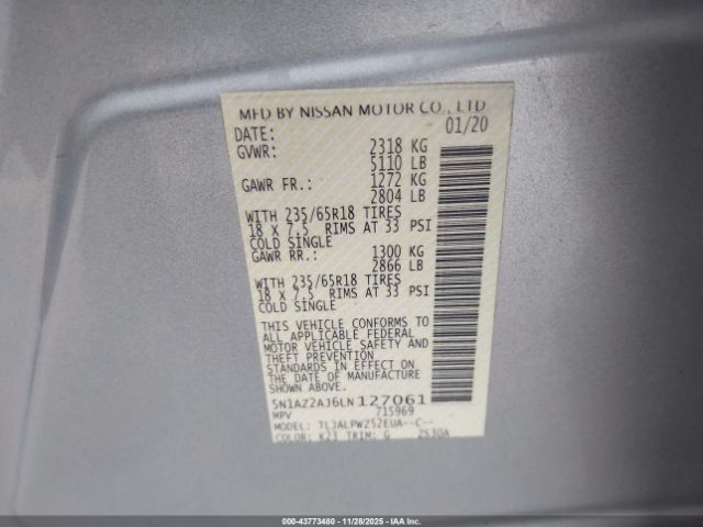 2020 NISSAN MURANO 5N1AZ2AJ6LN127061 Photo 8