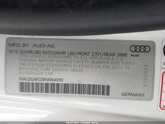 2014 AUDI A7 WAU2GAFC0EN064090 Photo 8