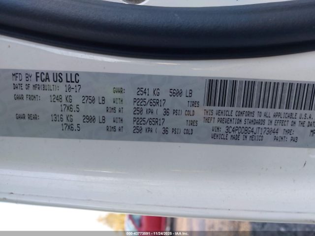 2018 DODGE JOURNEY 3C4PDDBG4JT173044 Photo 8