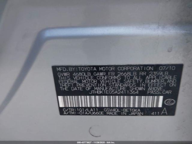 2010 LEXUS ES 350 JTHBK1EG5A2411364 Photo 8