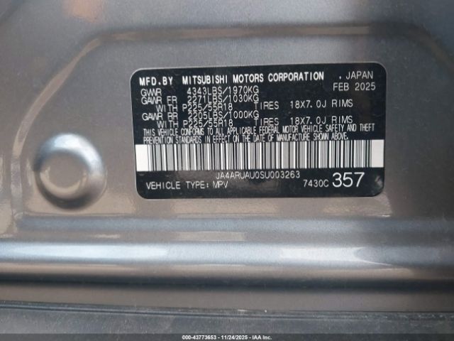 2025 MITSUBISHI OUTLANDER SPORT JA4ARUAU0SU003263 Photo 8