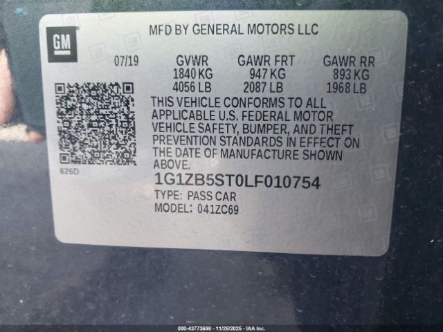 2020 CHEVROLET MALIBU 1G1ZB5ST0LF010754 Photo 8