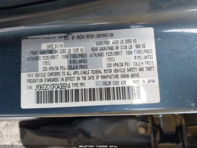 2015 MAZDA CX-5 JM3KE2CY0F0438914 Photo 8