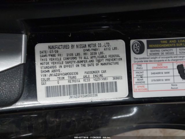 2010 NISSAN 370Z JN1AZ4FH3AM300336 Photo 8