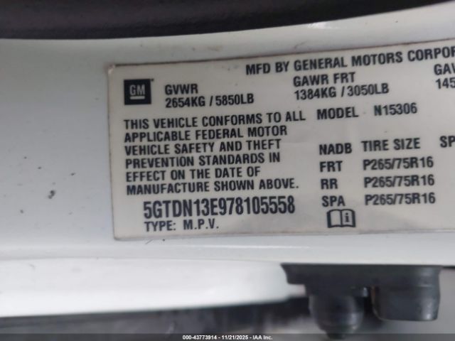 2007 HUMMER H3 SUV 5GTDN13E978105558 Photo 8