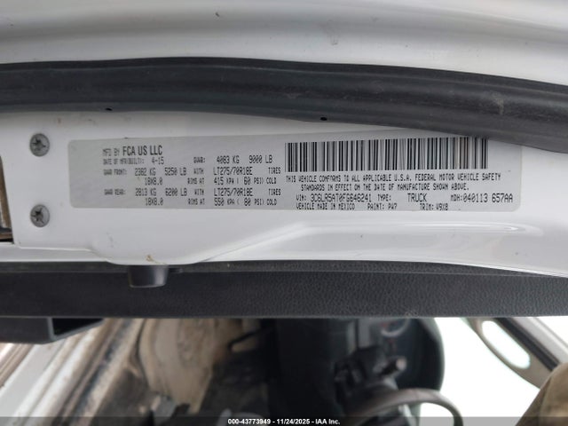Aukcja sprzedaży 2015 Ram 2500 Tradesman, vin: 3C6LR5AT0FG646241, numer aukcji: 43773949