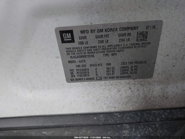 KL4CJASB6KB725165 Buick Encore Fwd Preferred