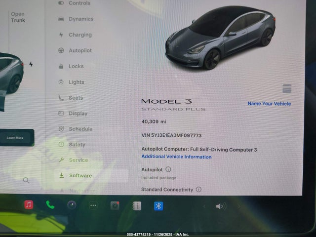 5YJ3E1EA3MF097773 Tesla Model 3 Standard Range Plus Rear-wheel Drive