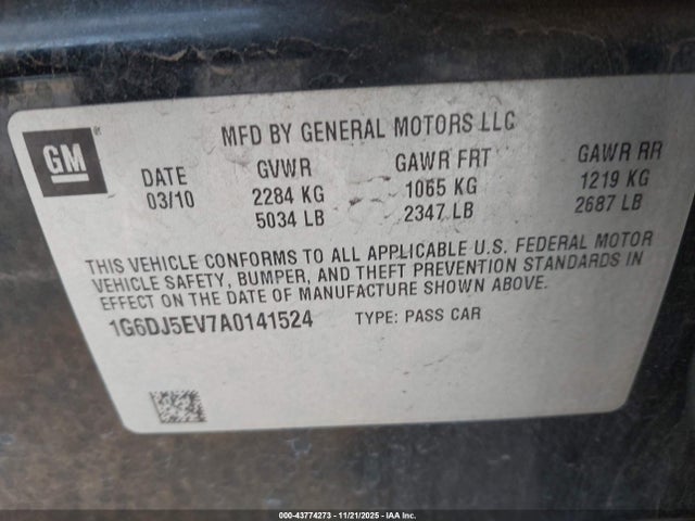 2010 CADILLAC CTS 1G6DJ5EV7A0141524 Photo 8