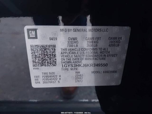 2019 CADILLAC ESCALADE ESV 1GYS3HKJ6KR349550 Photo 8