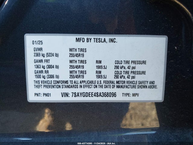 2025 TESLA MODEL Y 7SAYGDEE4SA368096 Photo 8