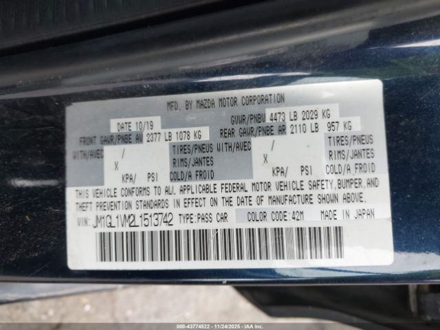 2020 MAZDA MAZDA6 JM1GL1VM2L1513742 Photo 8