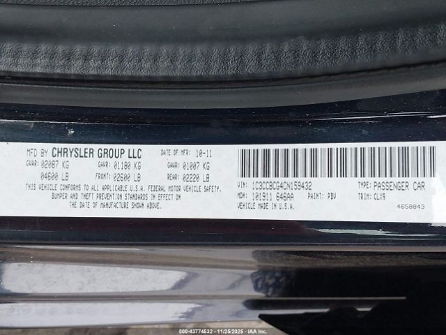 2012 CHRYSLER 200 1C3CCBCG4CN159432 Photo 8