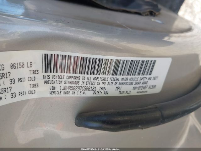 2007 JEEP GRAND CHEROKEE 1J8HR58297C506181 Photo 8