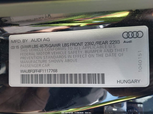 2015 AUDI A3 WAUBFGFF4F1117768 Photo 8