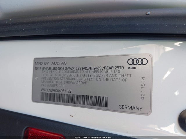 2018 AUDI A5 WAUCNDF50JA051192 Photo 8